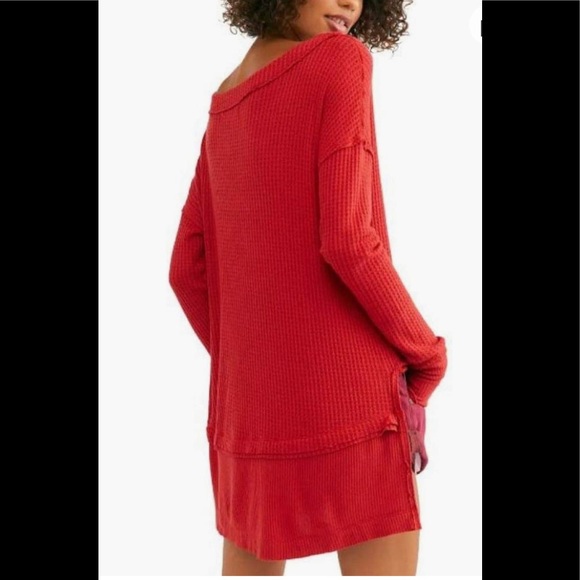 🎉HP🎉Free People Oversized North Shore Thermal Long-Sleeved Thumb Hole Top - Picture 2 of 4